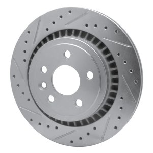 Volvo XC60 Brake Rotor (1) - Rear Left - R1 Concepts - Drilled & Slotted - Silver - `10-`17